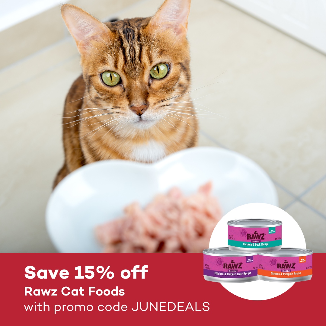 Give your feline friend the best nutrition with #Rawz cat food! Enjoy 15% off your purchase with code JUNEDEALS. Crafted with high-quality ingredients & free from artificial additives, Rawz provides the nutrition & natural goodness your cat deserves. l8r.it/j8sA