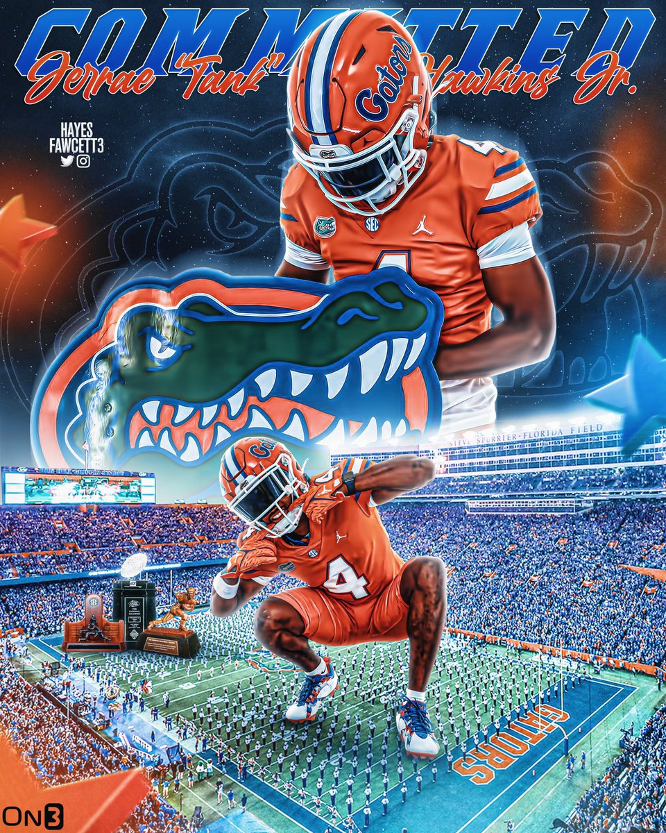 I want to say I appreciate all the coach who have recruited me and helping me with the process but I’ll be committing to

 The UNIVERSITY OF FLORIDA !!🐊🐊

@Hayesfawcett3