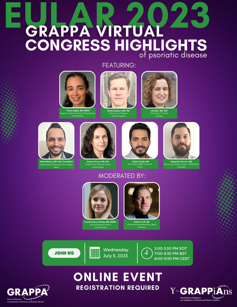 We are excited to announce our next Virtual Congress Highlights, featuring hot topics from #EULAR2023. 🎉 

 Join us on July 5th by registering now at👉 us02web.zoom.us/webinar/regist…