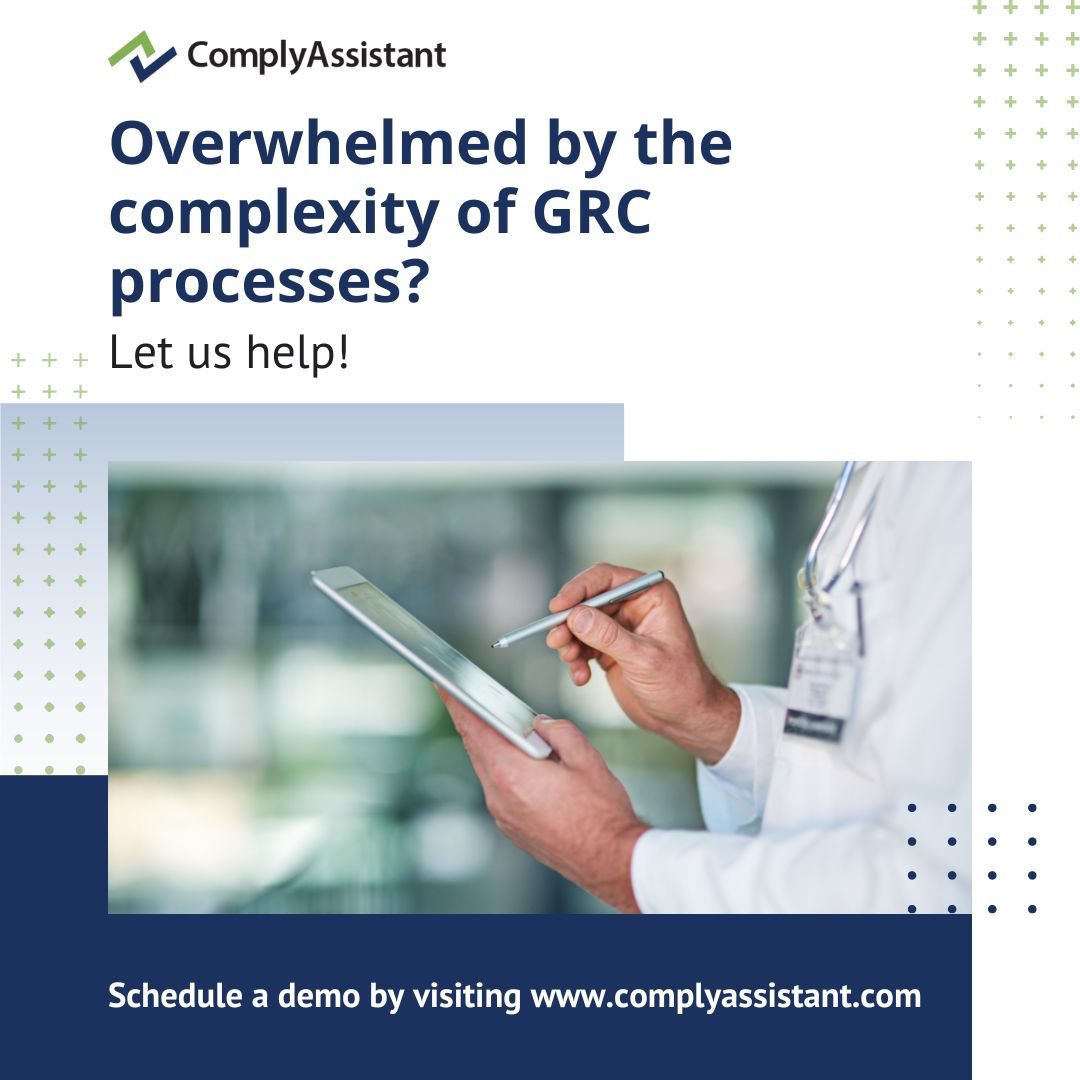 Are you overwhelmed by the complexity of GRC processes? ComplyAssistant's GRC software can be your guiding light. See how it simplifies your healthcare organizations governance, risk, and compliance tasks by scheduling a demo. complyassistant.com/grc-software  #GRC #HealthcareCompliance