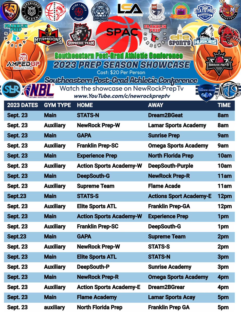 Attention coaches SPAC is inviting you all out to our conference’s prep-season showcase on September 23rd in Covington, GA. You will see 20 programs in Action plus 300 unsigned players in one location. A player profile book will be provided to every coach.