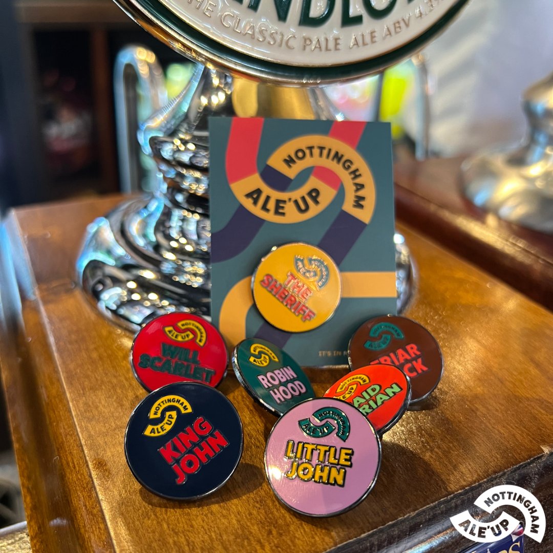 Once you've completed an Ale'Up Nottingham ale trail, be sure to grab your pin badge to commemorate your achievement!

Make your way to Nottingham Tourism Centre, Hop Merchant or Brew Cavern in Flying Horse Walk to pick up a lovely, limited-edition pin badge.