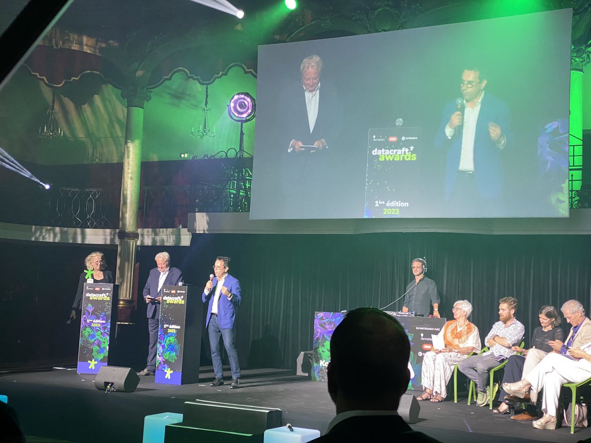 Félicitations aux équipes de <a href="/GroupeColas/">Groupe Colas</a> pour avoir remporté le prix du premier <a href="/datacraft_paris/">datacraft</a>  Awards ! Bravo pour cette reconnaissance bien méritée lors de la Nuit de l'IA à Paris.

Johann Goineau  Philippe Toublant Alain Moustard Franck Moine
