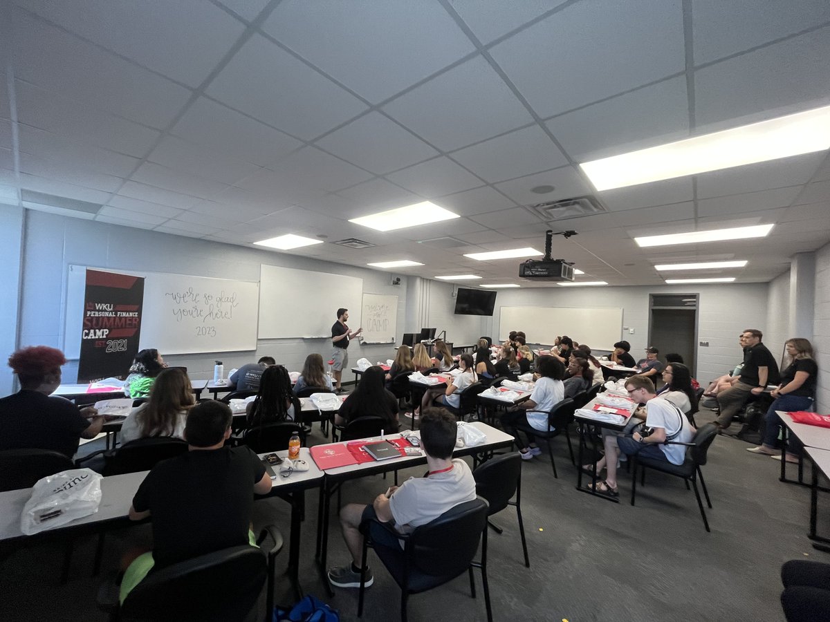 WKUGordonFord's tweet photo. The High School Personal Finance Camp is in full swing!  It is going to be a great week on the Hill! #wku #youbelongatgfcb #financecamp @aboundCU https://t.co/A8OfMuYr4p