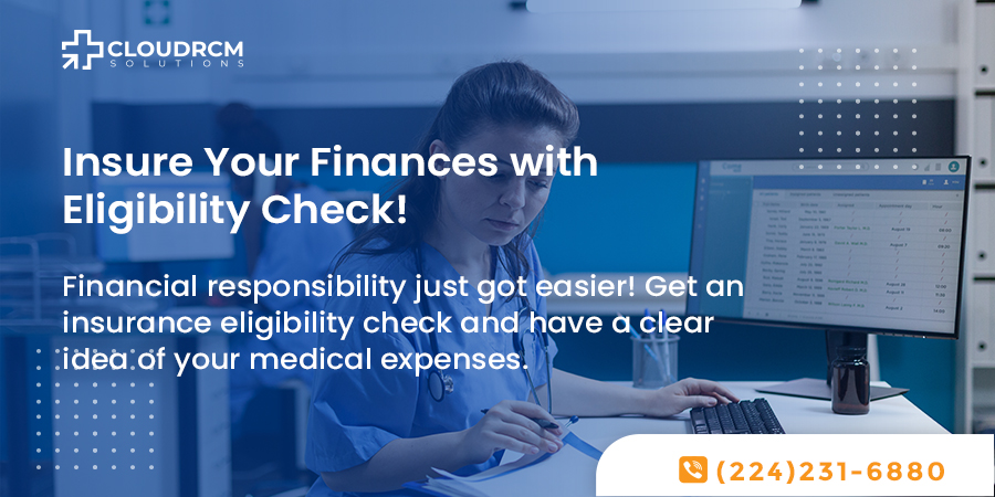 CloudRCM's tweet image. Get an insurance eligibility check and have a clear idea of your medical expenses. 
Navigate your healthcare costs smoothly with our insurance eligibility services today for better financial security!  
#HealthcareFinance #CloudRCMSolutions #RevenueCycleManagement