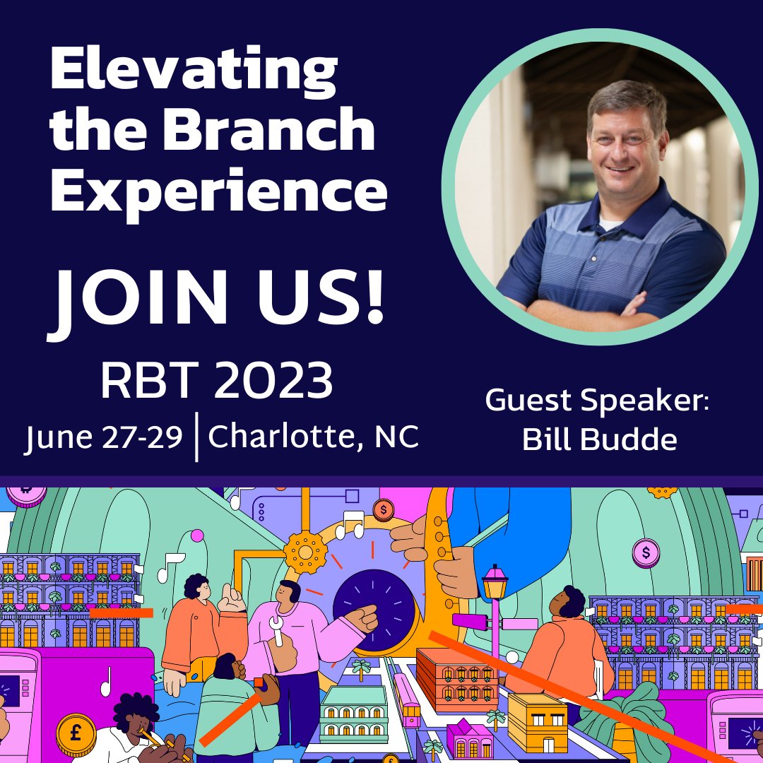 We can't wait to see everyone attending the Retail Bank Transformation Conference tomorrow! Make sure to drop by and catch our VP of FI Strategy and Product Marketing, Bill Budde, deliver a speech about Elevating the Branch Experience. bit.ly/RBT-2023 #RBTUSA #RBT23
