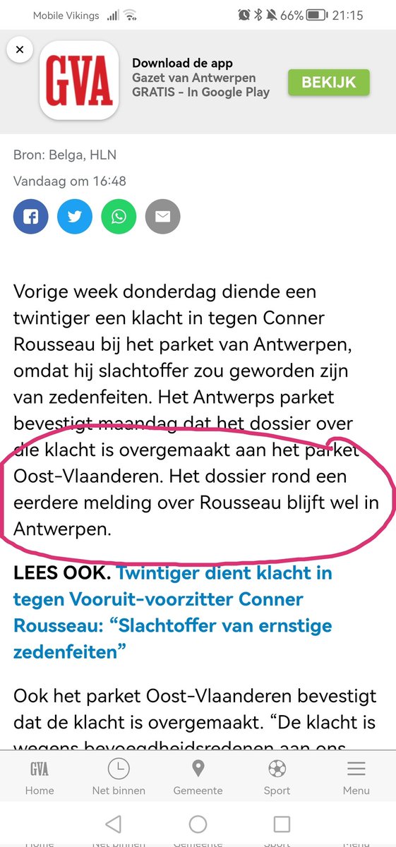 @BenDreesen Dus er zijn 2 meldingen. Waarvan één in Antwerpen blijft en één die overgemaakt is aan het parket Oost-Vlaanderen.