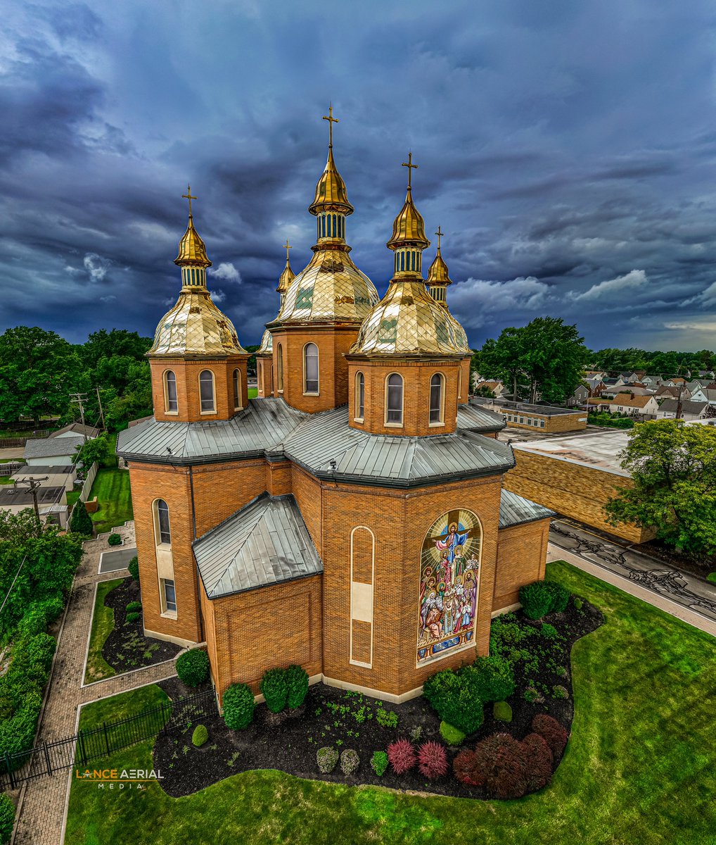 St. Josaphat Ukrainian Catholic Cathedral with storm clouds moving in