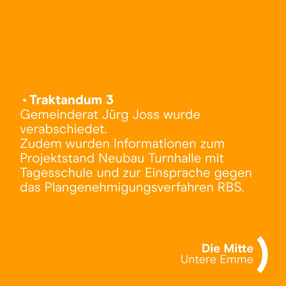Letzten Montag war #Gemeindeversammlung in #Bätterkinden. Zu Reden gab neben der Gemeinderechnung 2022 auch die Sanierung der Waldeckstrasse, die Verabschiedung von Gemeinderat Jürg Joss und der Einsprache gegen das #RBS Projekt. #DieMitte #UntereEmme