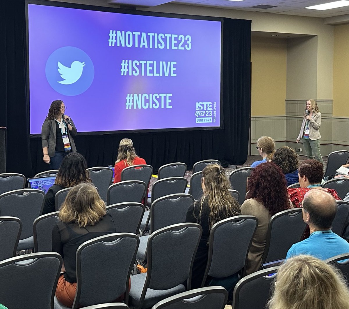 So proud of our folks from NC presenting at #ISTELive23!   Proud to have ⁦<a href="/MarshaSirkin/">Marsha Moore Sirkin 🌻</a>⁩ and ⁦<a href="/aplusedtech/">Dr. Ashley McBride</a>⁩ working with our school district ⁦<a href="/CarteretK12/">Carteret County Public School System</a>⁩  and ⁦<a href="/ncdpiDTL/">NCDPI DTL</a>⁩.  Awesome leadership ladies!