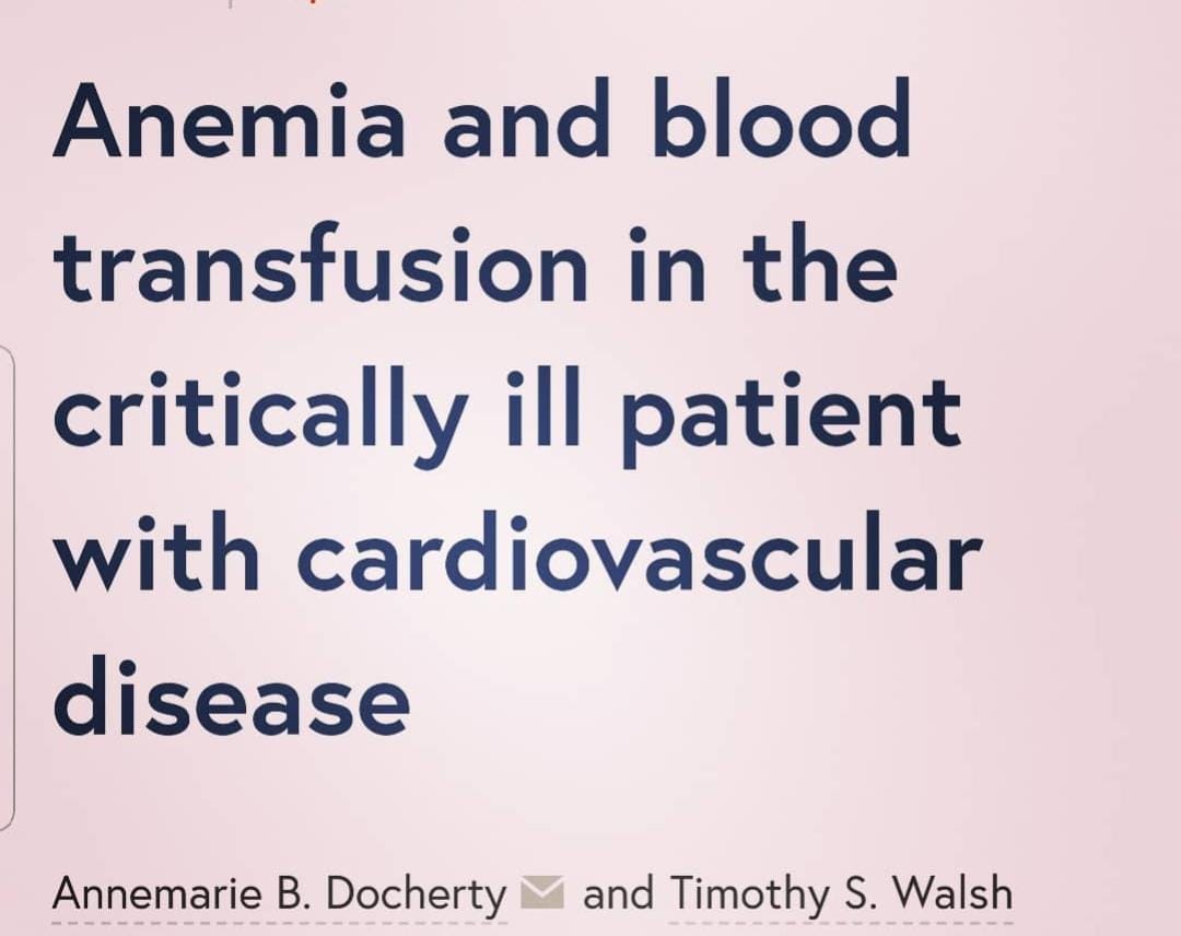 When should critically ill patients be transfused?
#criticalcare #criticalcarenursing #criticalcaremedicine #Anemia #snwhealth #snwareresearch #snw