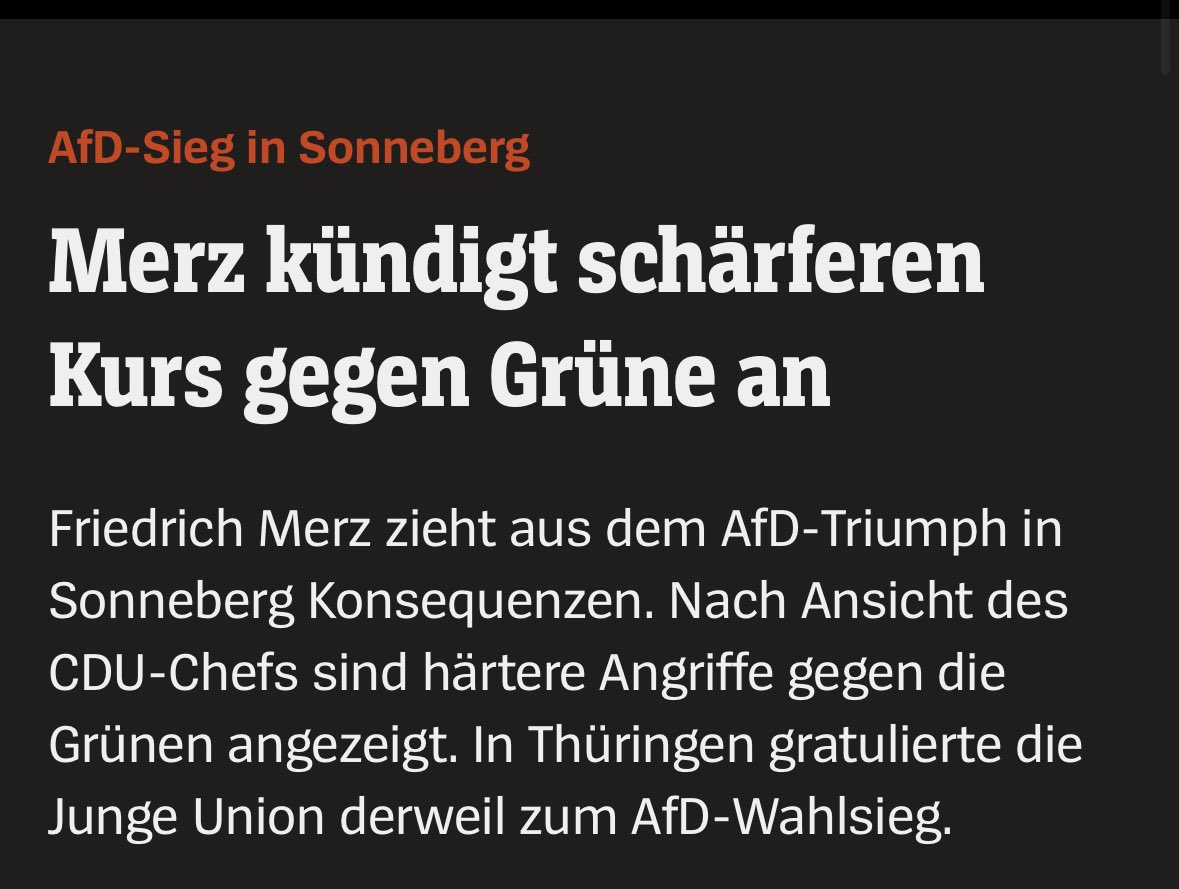 Regendelfin's tweet photo. Wer einen härteren Kurs gegen die Grünen ankündigt, weil die AfD mit Rassismus und Angst-Szenarien jetzt eine lokale Wahl gewonnen hat, der zündet auch Arztpraxen und Rettungswagen an, weil die Krankenversicherung teurer wird. https://t.co/M6z6WheLjP