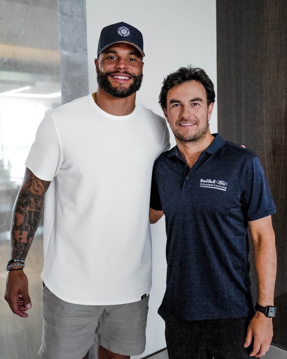 Thanks for stopping by, @SChecoPerez! 🏎🫡 📸: @42ndWitness @NFL | @dak | @F1