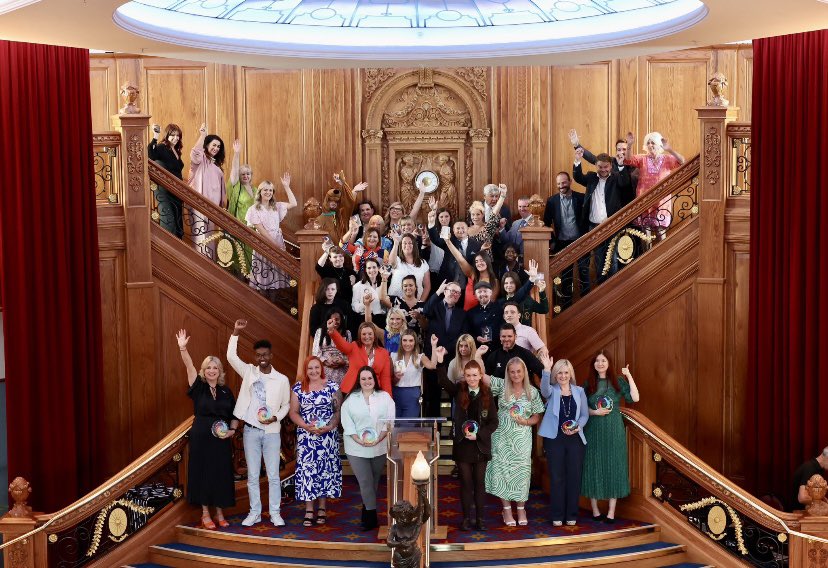 SportyNeesy's tweet photo. Such an honour to host @ocnni awards @TitanicBelfast today with special guest @BelfastGiants @Adam27Keefe 🏑 Learning changes lives 🙏 @duffyrafferty 👏 https://t.co/f4N4oGACJb