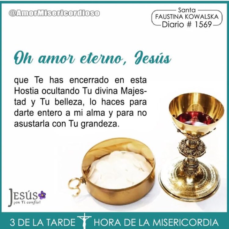 martitadelgad's tweet photo. @Evareggina38 @norma_azuaje @JUDADEJ @buguitabuguita @Ranfia @losuthu @Charo88Alicia @ale2pati @Pazybienmusic @Gladis_Ag @LilianaSnchez9 @RMCOt @sandramayelaa @ramonviloria @Milizarraga @EFVMaracaibo @marcosventura @eva @evaenlaradio @EsmerSoto Señor líbranos de los terribles Virus 🙏
OH SANGRE y AGUA que brotastes del SAGRADO CORAZON DE JESUS como Manantial de MISERICORDIA para nosotros JESUS en TI CONFIO, CREO Y ESPERO Amén 🙏 

 https://t.co/eniWnz32OA https://t.co/WzzcMJKf2Y