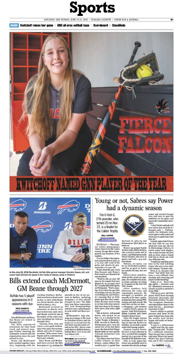 GNN_Sports_'s tweet image. In case you missed it: We released our all-area softball team, headlined by player of the year Julia Kwitchoff.