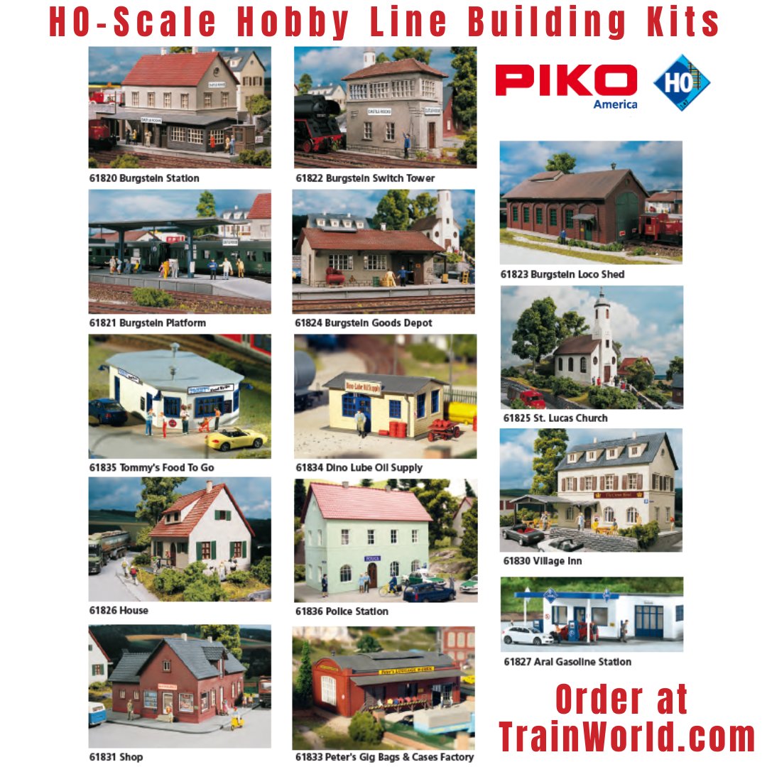 Trainworld's tweet photo. Did you know @PIKOAmerica has a huge HO Scale Hobby Line of Building Kits?! Check ‘em out! https://t.co/wNMeezpn9o

#trainworld #trainland #modeltrains #trains #modeltrain #modeltrainlayout #modeltrainhobby #railfan #toytrain #toytrains #trainset #trainsets  #buildingkits https://t.co/tJTl0w60vt