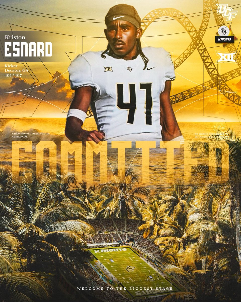 Kicking off the next chapter of my life the right way! I'm 💯% committed to moving back to FL, after my 10 year hiatus🤴🏾, to #ChargeOn with the UCF Knights!⚔️ Can't wait to join an elite group of specialists! Thank you UCF staff,  kicking coaches, mentors, and family! 🖤
#Big12