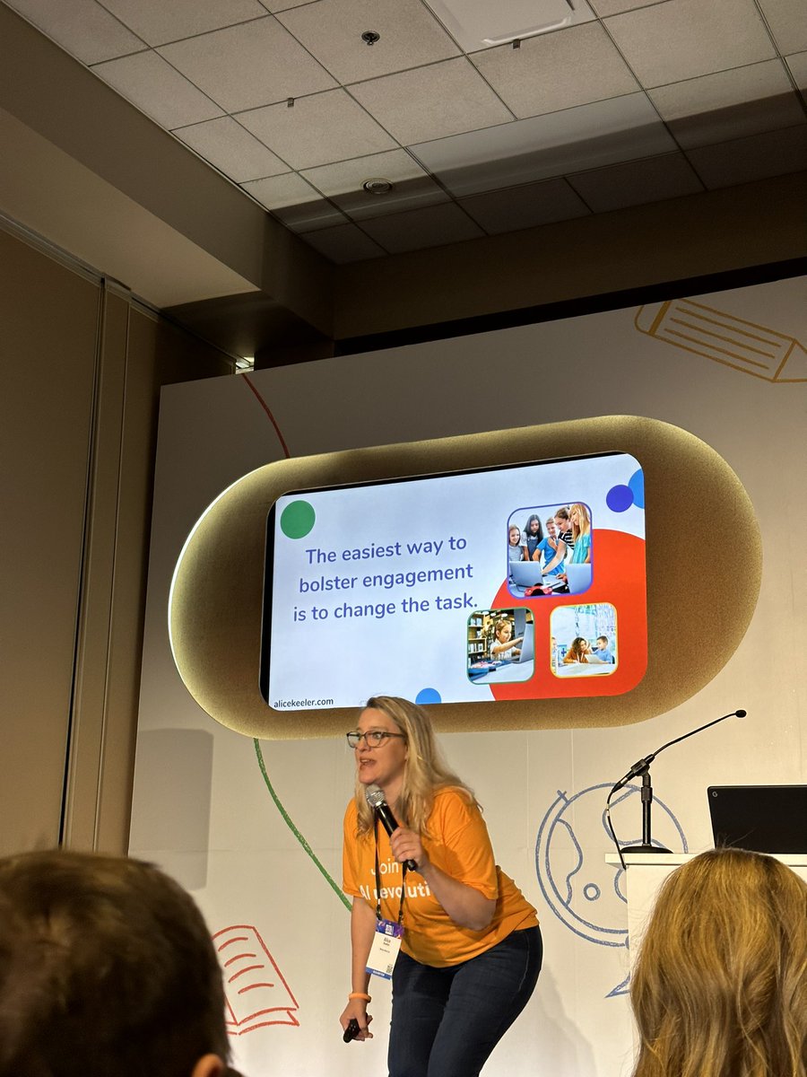 DerrickSwistak's tweet image. “What makes Google workspace engaging is a highly qualified teacher.” @alicekeeler is the best! #ISTELive23