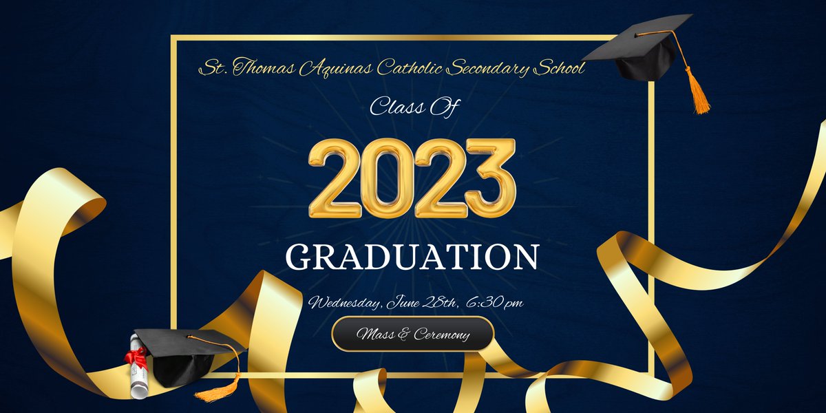 Graduating Students and Guests, join us Wednesday, June 28 at 6:30pm for our Graduation Mass &amp; Ceremony. Graduates, check your Gr 12 Google Classroom for all necessary details and times. #STA #WeAreFamily #graduation <a href="/PVNCCDSB/">PVNCCDSB</a>