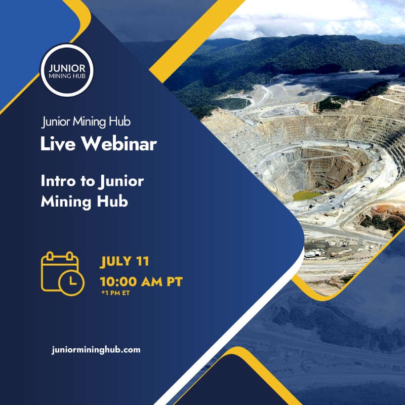 Mining_Hub_'s tweet photo. #JuniorMiningHub is your source for transparent mining and investment opportunities. Learn about all of our offerings for #investors and #mining companies in our live webinar on July 11th at 10 AM PT. We can’t wait to chat with you! Visit us and register!