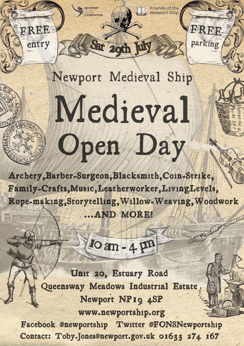Flagging up a date for your diaries <a href="/PortHour/">PortHour</a> our annual BIG open day <a href="/NewportShip/">NewportMedievalShip</a> with <a href="/FONSNewportship/">FONS</a> - free entry, reenactors, family activities plus a chance to see on of the world’s biggest 3D jigsaw puzzles our Medieval Ship! #porthour #ExploreNewport #maritime