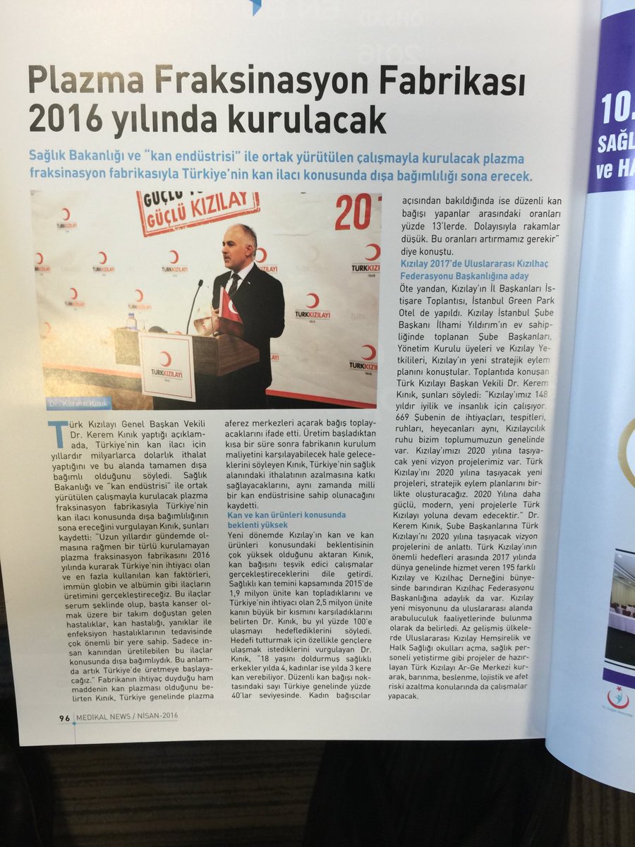 Plasma refraksiyon tesisi 2016 da kurulacakmış. Hala ortada yok. Yıllık 400 milyon Euro kan ilacı ithalatı desek 7x400= 2,8 milyar cari açık sadece kan ilaçları için verilmiş🤔🫢
