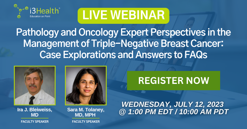 Join us for a #webinar on July 12th! This expert-led discussion will explore new #pathology and #oncology perspectives on managing #TNBC, including case explorations and insights into FAQs. Register now! bit.ly/41p6hrU @PennMedicine #HarvardMed #breastcancer #CME #NCPD