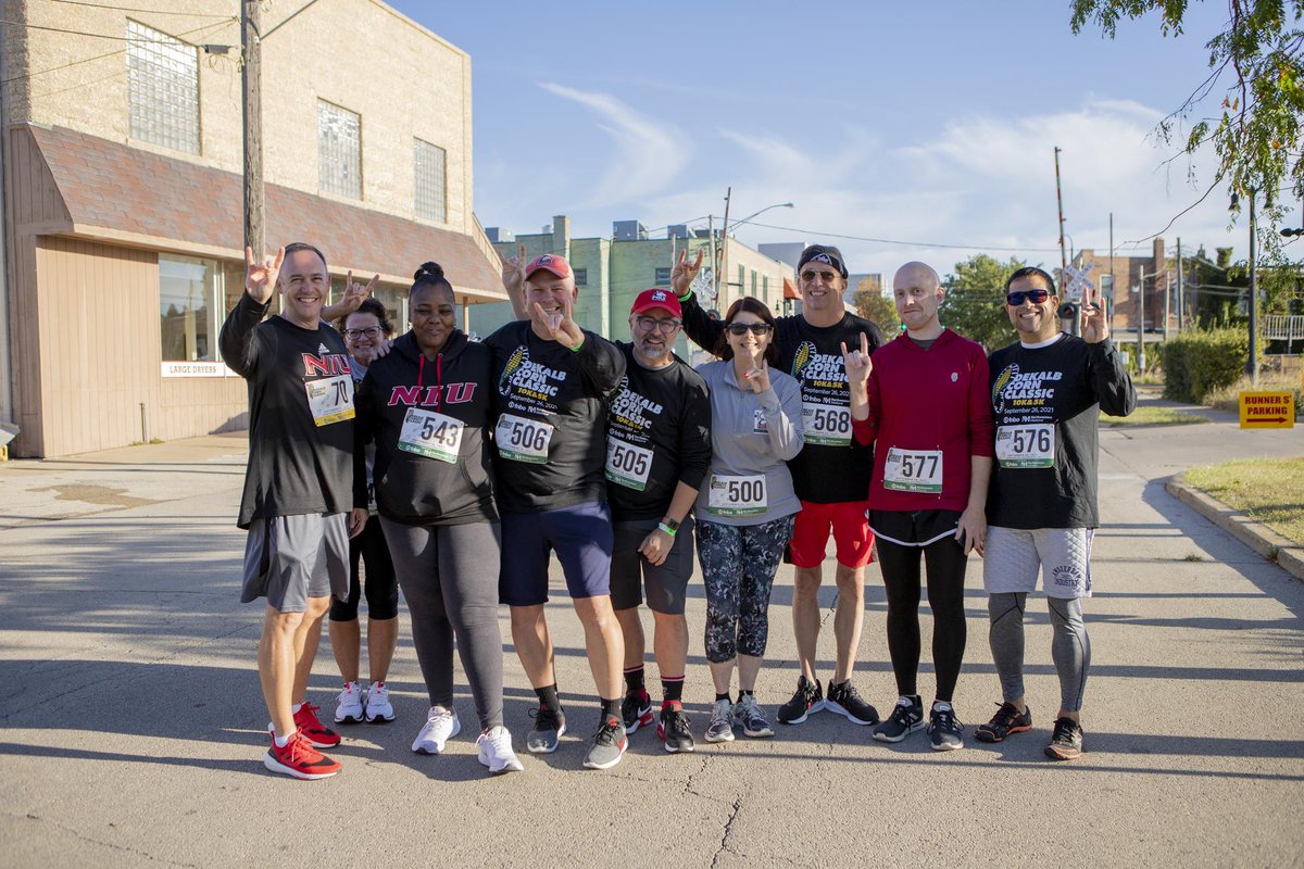 NIUlive's tweet photo. Thinking about signing up for the 43rd @DeKCornClassic 10K/5K on 9/24? The NIU community is invited to join a FREE 10-week Walk2Run program led by NIU’s Greg Hulmes.👟 #DeKalbCornClassic training kicks off 7/12 at 5 pm in front of Founders Library. 
📧: EmployeeWellbeing@niu.edu https://t.co/8EajXDfVdo