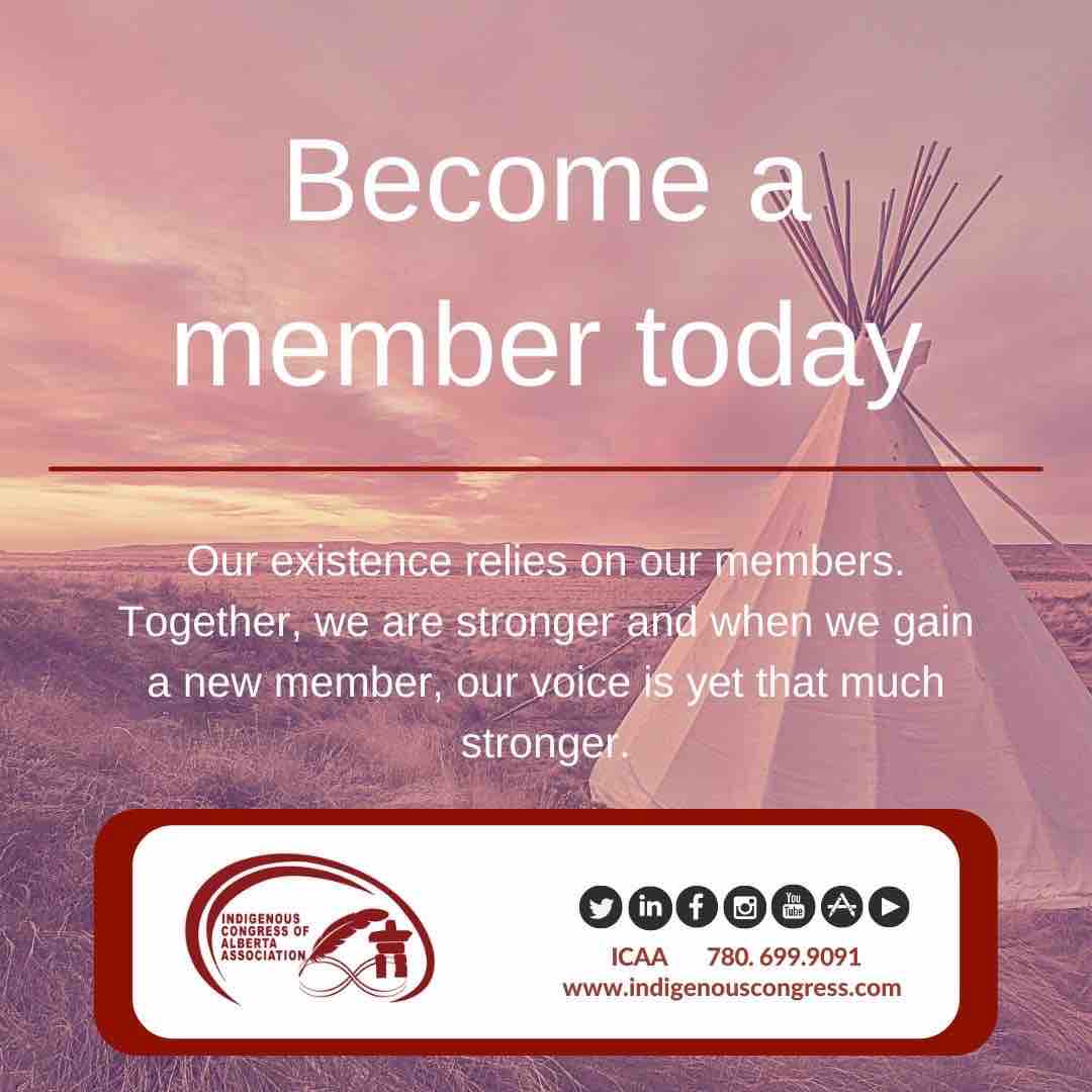 Become a Free Indigenous Congress Of Alberta Association Member. 
Contact us today to learn more or apply online! 
indigenouscongress.com/membership

Working to improve the quality of life for all Indigenous peoples in the province of Alberta
#ICAA
#Membership 
#Alberta 
#Indigenous