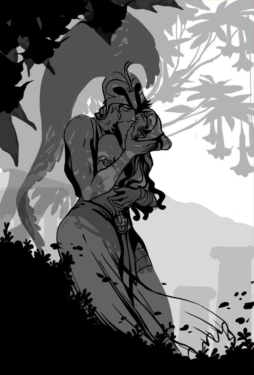 nobodye_e's tweet photo. Some greek oc stuff from procreate. I had a plan for a comic with them but will never get to it probably. Next time back to jjba sketches! #oc #kejtova #greekshoujo #procreateart https://t.co/bHWpRr3htM