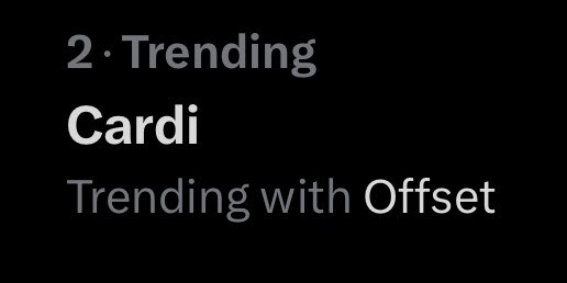 “Cardi” Is Now Trending At 2(+1) In The U.S