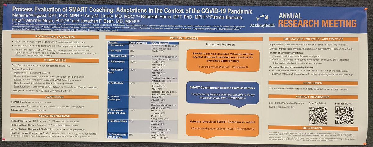 I am excited to announce that the poster has been successfully presented and our paper has been accepted for publication :) 

#ARM2023 #geriPT #behaviorchange #evaluation #adaptations