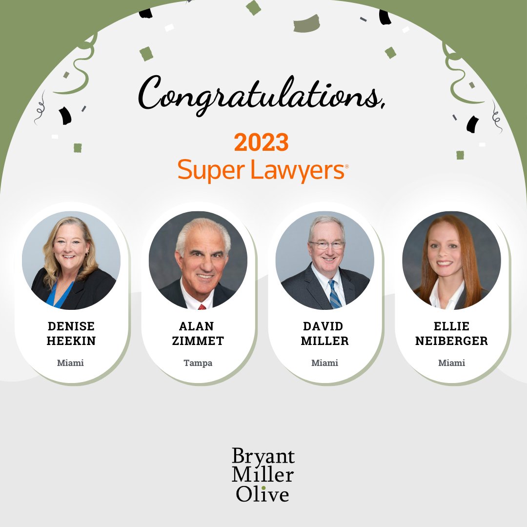 Congratulations to our 2023 @SuperLawyers; David Miller, Alan Zimmet, Denise Heekin, and Ellie Neiberger. Miller and Heekin are members of BMO’s Labor & Employment group. Neiberger is Chair of the Litigation group. Zimmet is a member of the firm’s State & Local Government group.