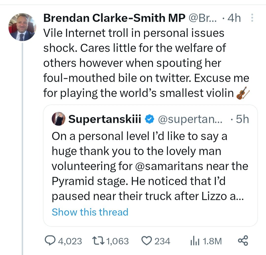 Reminder that after the murder of Jo Cox, grieving Labour MPs begged PM Boris Johnson to tone down 'dangerous language'.
He dismissed their concerns as 'humbug'.
His contempt for suffering seems shared by 2019 Tories like Clarke-Smith, surely the worst Commons cohort of our time.