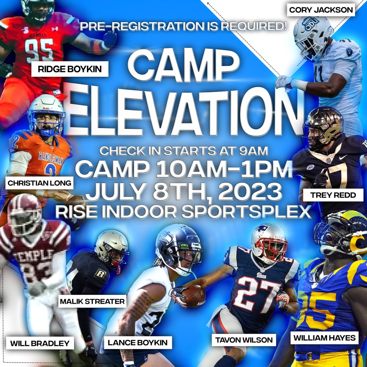 RB95NXTTOPREC's tweet photo. https://t.co/3hIKDJAbiI

Here is a link to register for Camp elevation slots are filling fast! You must pre-register before hand! No Walk Ups!!! 
You guys run the registration up!! https://t.co/p4PWAJKi4B