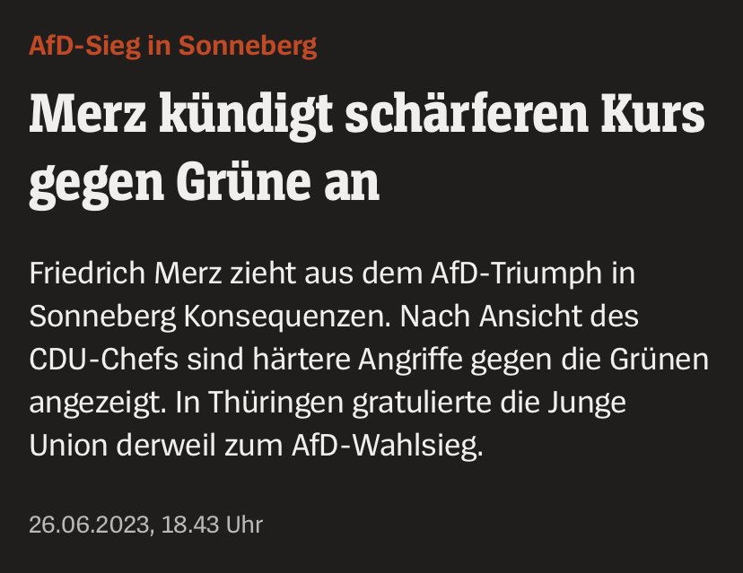 Das macht einfach nur fassungslos.

Der Kurs der Union und von Merz macht mir verdammt große Sorgen.