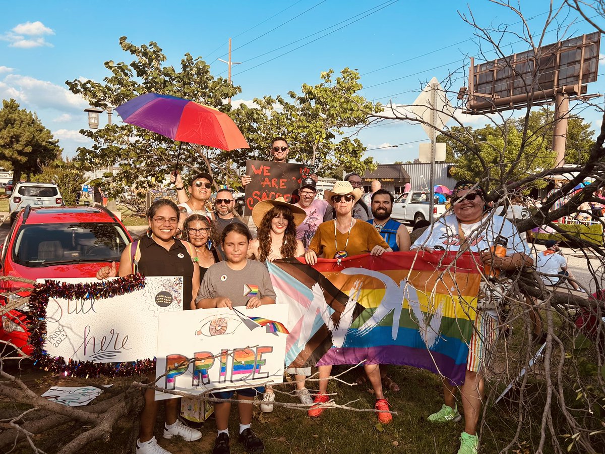 Another #Pride in the books. #TwoSpirits represented in the #Tulsa pride parade. We were here long before this time of mounting homophobia & transphobia. And we will be here long after.