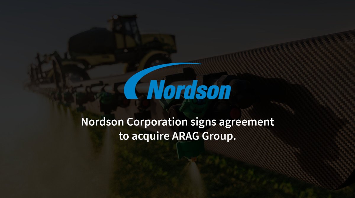 We're proud to announce that we've signed an agreement to acquire ARAG Group, expanding our core dispense capabilities into the precision agriculture market. bit.ly/3NMU24B