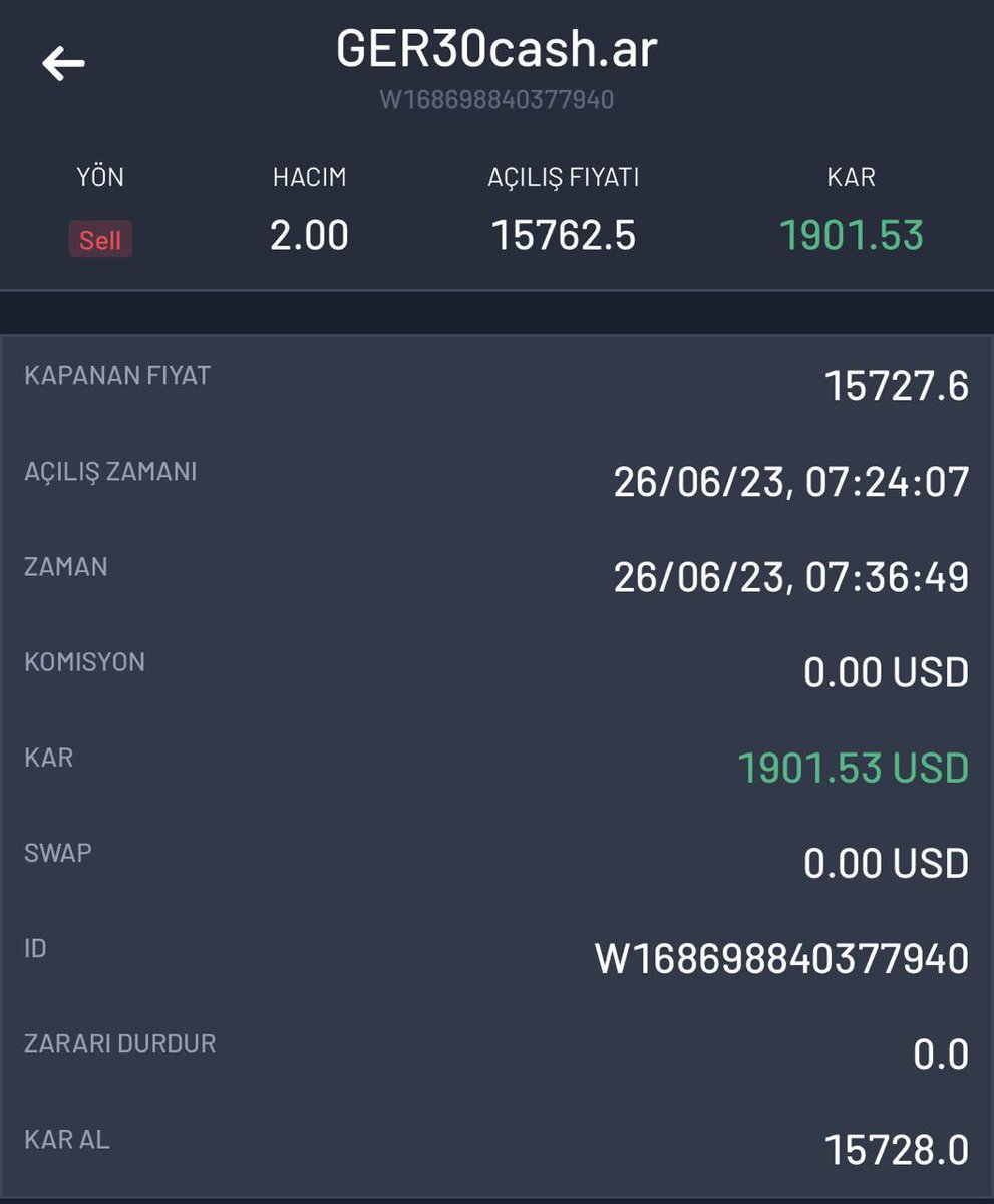 📌ULTRA VİP kanaldan paylaştığım 4 işlemden 3ü📣
📌Otomatik kapanmıştır🎯
📌Toplam kar $4907 / ₺126959💲
📌tebrikler 👏🏾

#forex #borsa #endeks #bist100 #xu100 #nasdaq #dax #XAUUSD #ALTIN #Binance   #Bitcoin  #sasa #akbnk #froto