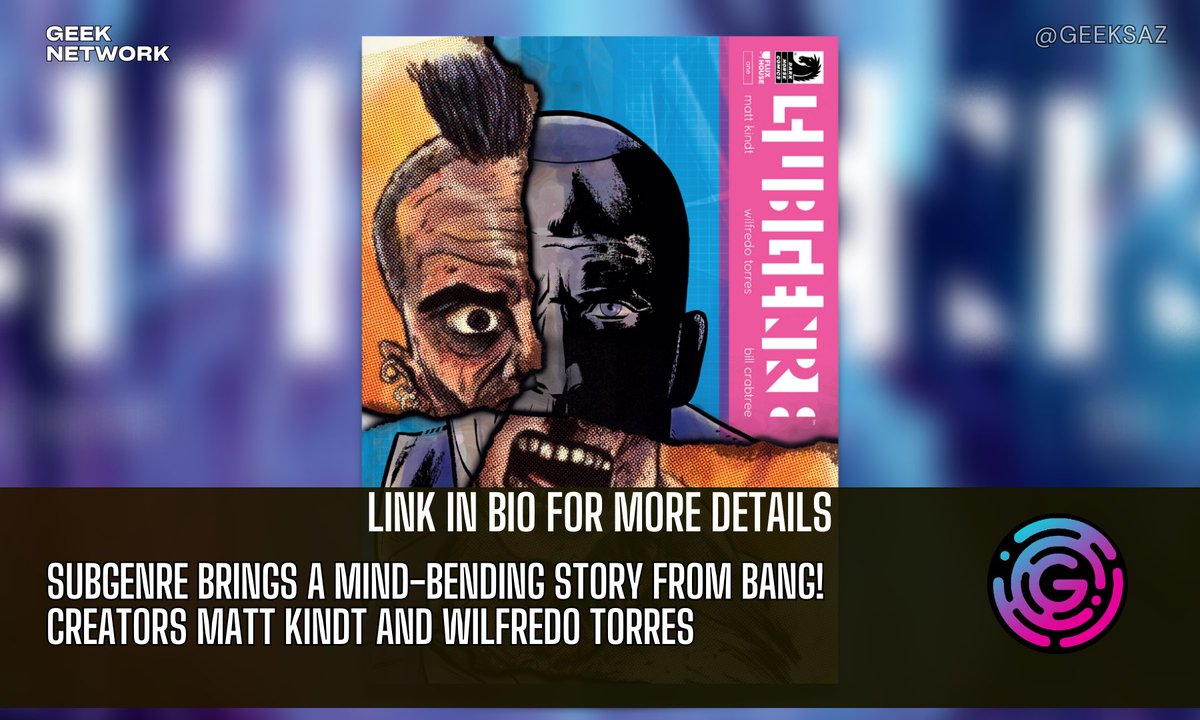 The creators behind the beloved series Bang! bring another mind-bending series to Dark Horse Comics with Subgenre. Coming to your LCS this September.
@DarkHorseComics @mattkindt @mightyfineline @fluxhousebooks