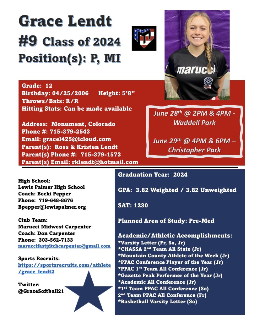 GraceSoftball21's tweet photo. @KStokes10 @kcroossb @BoulderIDT @COSparkFire @kelseyaikey Hey Coach O’Connor.
Dropping my schedule above in case you have time to come watch me play! https://t.co/tjAai1ZvTv