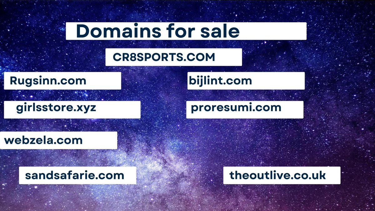 Domians for sale 
#Domain #Domains #domainname #domaine #domainnames #domainsale #domainnamesforsale #DomainsForSale #domaining #domaineleroy #domainforsale #domainregistration