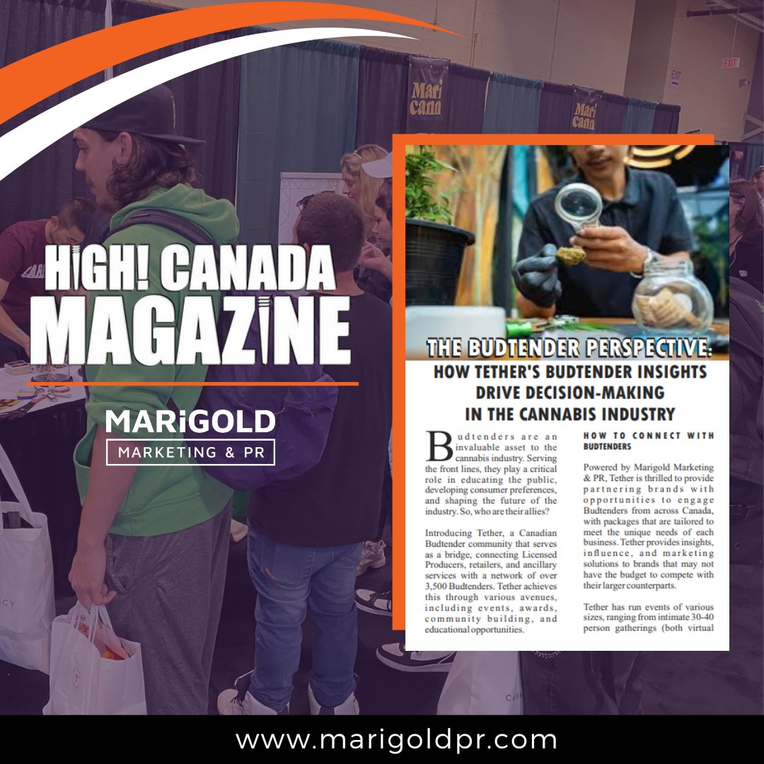 Marigold Mktg & PR (@marigoldpr) on Twitter photo Tether, Canada's #Budtender community, is powered by Marigold Marketing & PR and since 2021, we have grown to over 4,000 Budtenders across Canada!
Check out <a href="/HighCanMagazine/">High! Canada Magazine 🇨🇦</a>'s latest issue for a <a href="/tetherbuds/">tetherbuds</a> look into the world of Budtenders. Page 25!
highcanada.net/_files/ugd/79c… Tether, Canada's #Budtender community, is powered by Marigold Marketing & PR and since 2021, we have grown to over 4,000 Budtenders across Canada!
Check out <a href="/HighCanMagazine/">High! Canada Magazine 🇨🇦</a>'s latest issue for a <a href="/tetherbuds/">tetherbuds</a> look into the world of Budtenders. Page 25!
highcanada.net/_files/ugd/79c…
