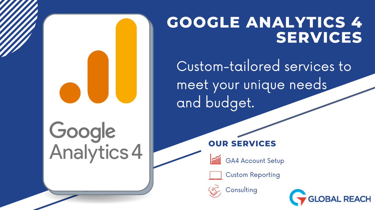 Need help setting up your #GoogleAnalytics4 account? 

We can set up your GA4 account & connect it to your website for you! 

Don't put off GA4 setup, contact us for fast, affordable GA4 services:
bit.ly/32Rd6Hs

#analytics #googleanalytics #marketingservices #marketing