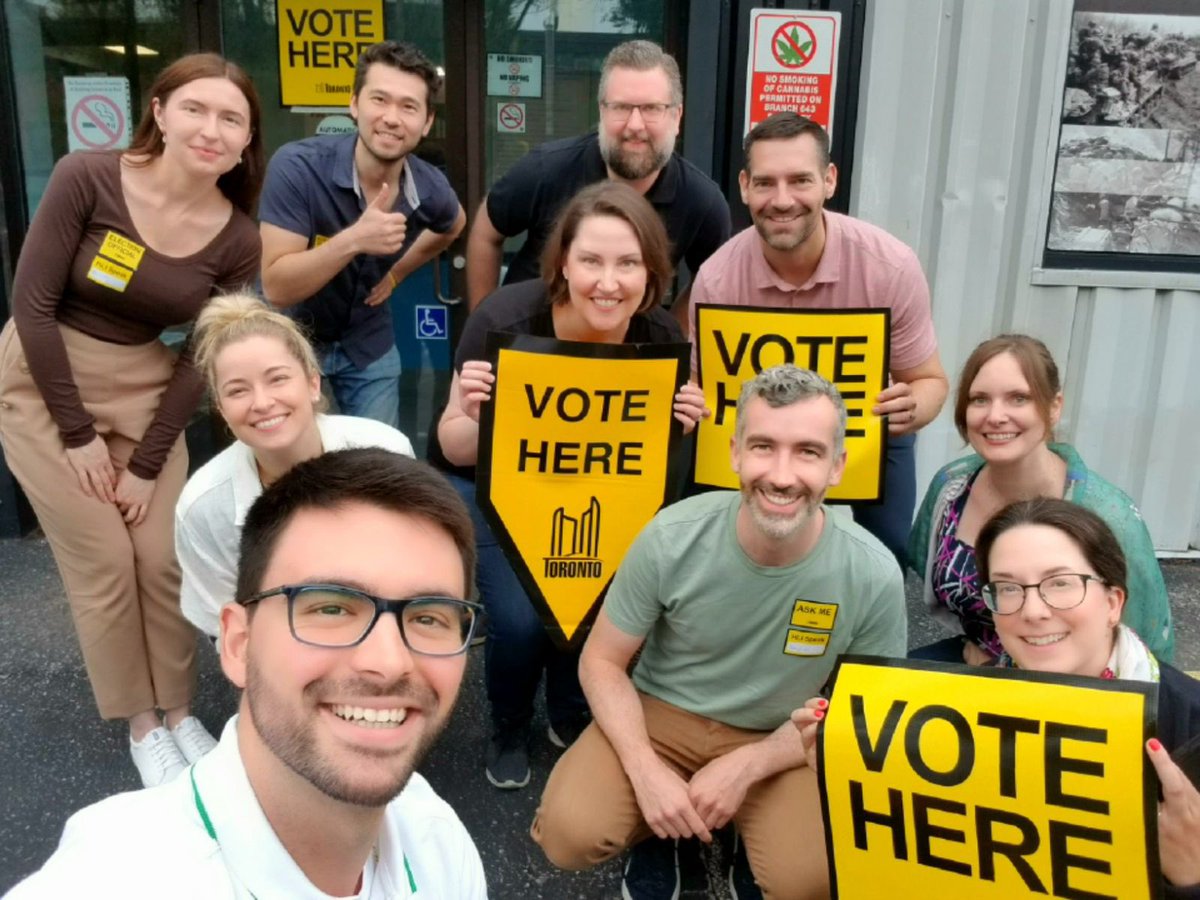 StephenDOBrien's tweet photo. Team #Guelph happy to support our friends in the City Clerk’s Office at the @cityoftoronto, and #Toronto electors, during today’s Mayoral by-election. #election #OnMuni #LocalGov https://t.co/lGi8I5r79G