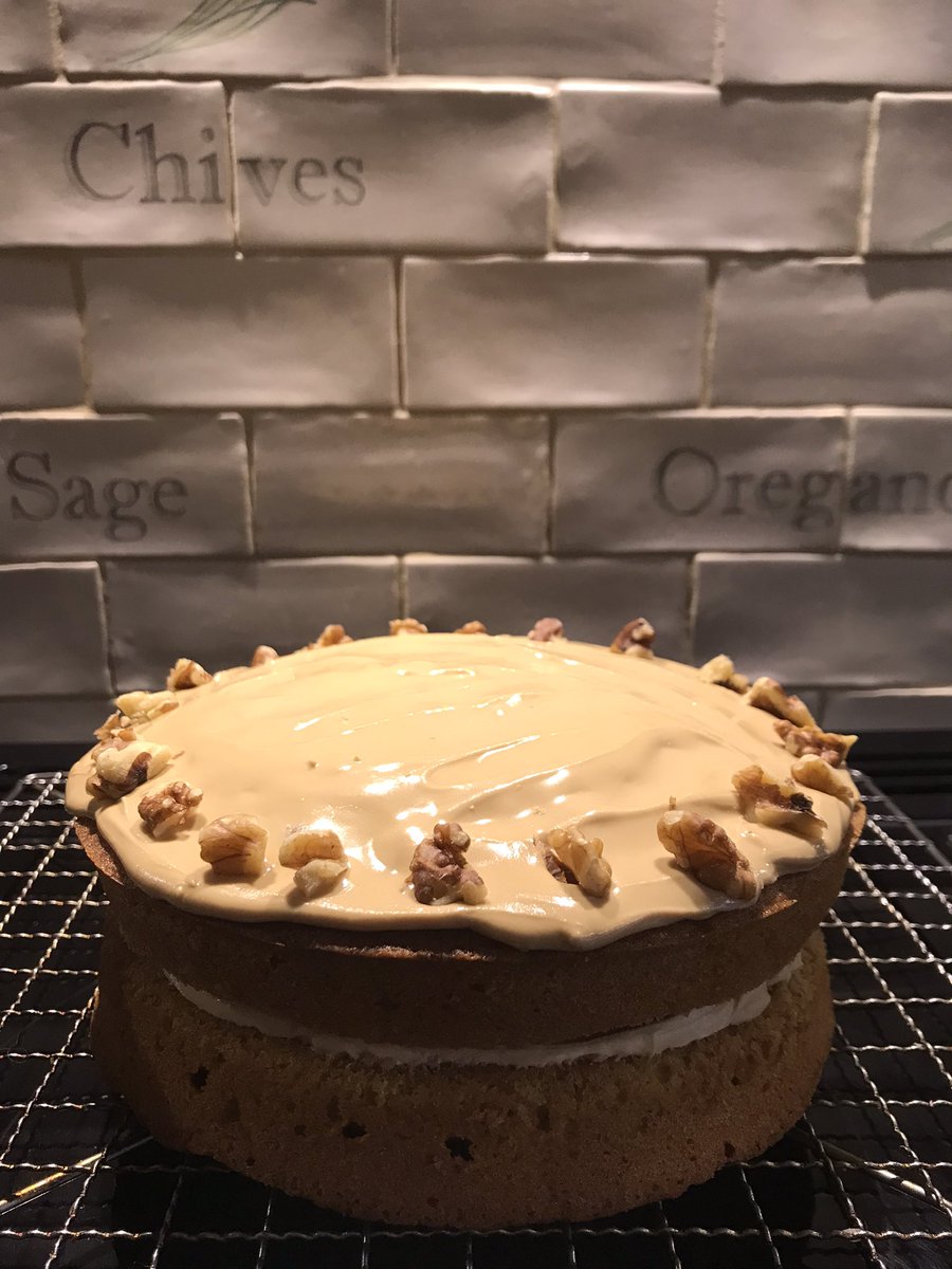 Just a little coffee and walnut I threw together this afternoon 😛 #Foodie #baking #cakes #homemade #CoffeeLover #ThePhotoHour #CoffeeAddict @GBBakeOff @HomeprideBaking