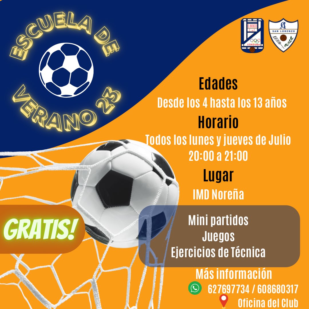 🚨Notición 🚨
Si este mes de Julio no sabes que hacer te damos una gran idea
Todos los lunes y jueves de 20:00 a 21:00 en IMD Noreña te estaremos esperando. 
🆓Lo mejor es GRATIS 
🫵🏼puedes traerte a tus amigos
#DBCF
#SanLorenzo