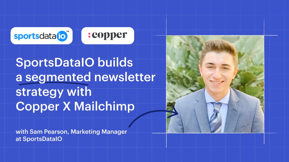 CopperInc's tweet image. Switching to Mailchimp X Copper helps @sportsdataio power a robust email marketing strategy with personalized newsletters at the center. Read their story 👉 bit.ly/3PwrCgI

#coppercrm #copperxmailchimp #mailchimpcrmintegration #mailchimpintegration #emailmarketing