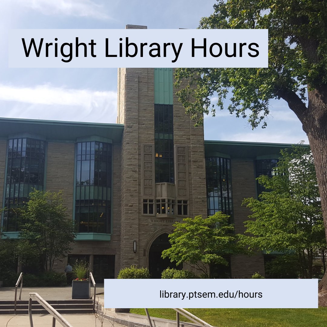 Theodore S. Wright Library, Princeton Seminary on Twitter "Plan ahead